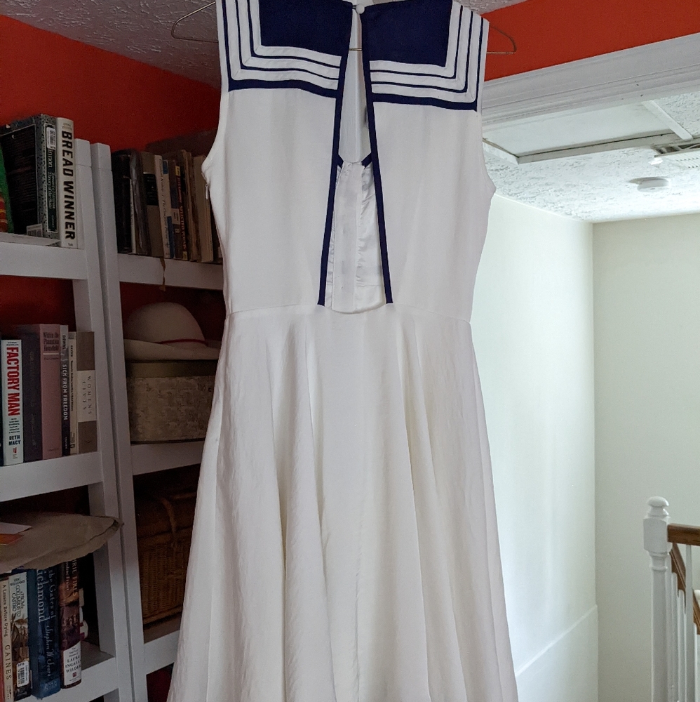 Open-back sailor mini dress